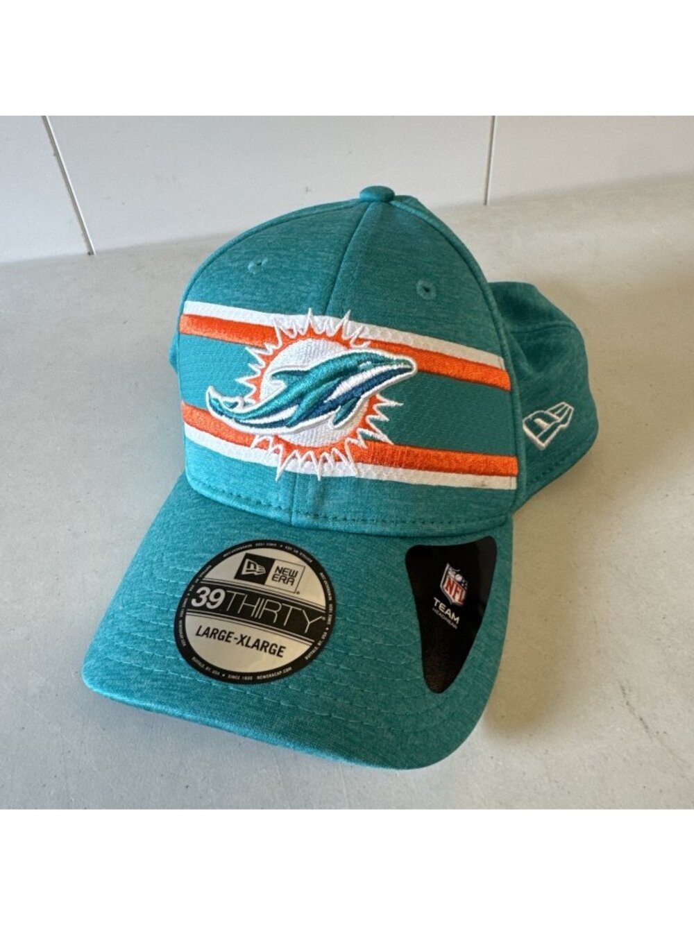 New Era Miami Dolphins 39Thirty Flex Cap Aqua Mens Size L-XLarge